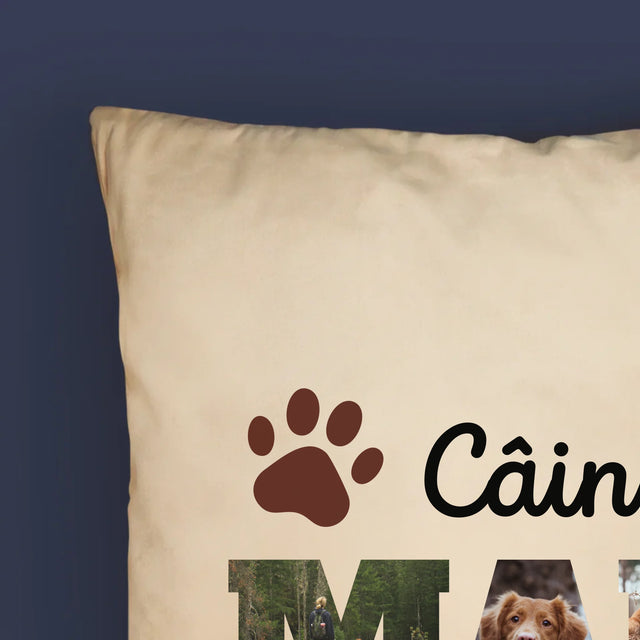 Cuvânt Din Fotografii: Mama Câinelui Din Fotografiile Tale - Pernă (Cu Fotografie)