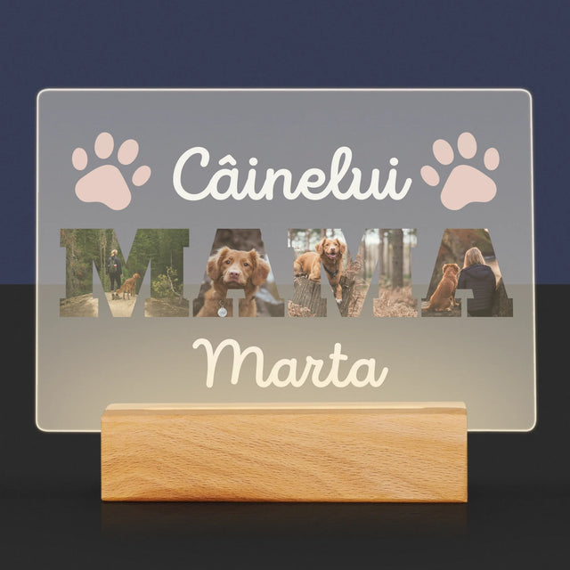 Cuvânt Din Fotografii: Mama Câinelui Din Fotografiile Tale - Imprimare Pe Sticlă Acrilică (Horizontală)