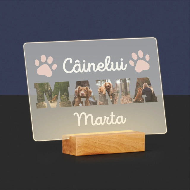 Cuvânt Din Fotografii: Mama Câinelui Din Fotografiile Tale - Imprimare Pe Sticlă Acrilică (Horizontală)