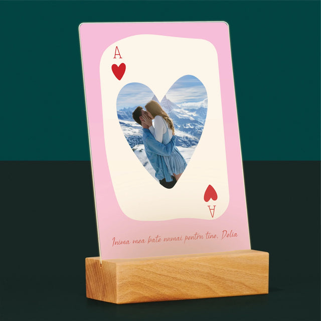 Fotografie Si Semnătură: Card De Sf. Valentin - Imprimare Pe Sticlă Acrilică (Verticală)