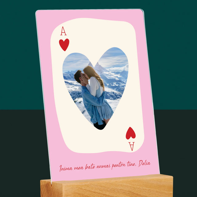 Fotografie Si Semnătură: Card De Sf. Valentin - Imprimare Pe Sticlă Acrilică (Verticală)