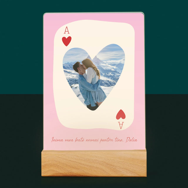 Fotografie Si Semnătură: Card De Sf. Valentin - Imprimare Pe Sticlă Acrilică (Verticală)