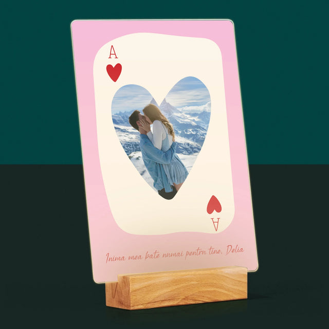 Fotografie Si Semnătură: Card De Sf. Valentin - Imprimare Pe Sticlă Acrilică (Verticală)