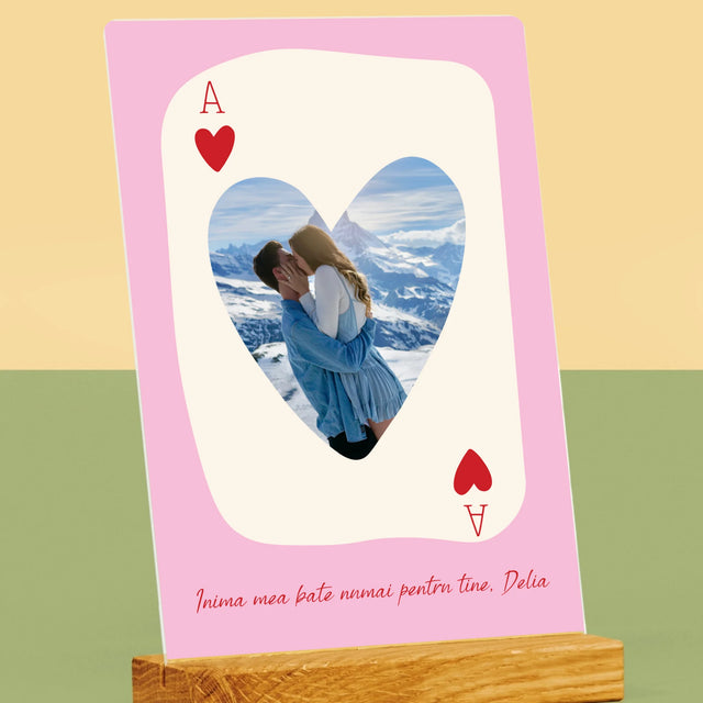 Fotografie Si Semnătură: Card De Sf. Valentin - Imprimare Pe Sticlă Acrilică (Verticală)