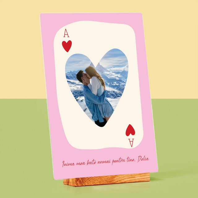 Fotografie Si Semnătură: Card De Sf. Valentin - Imprimare Pe Sticlă Acrilică (Verticală)