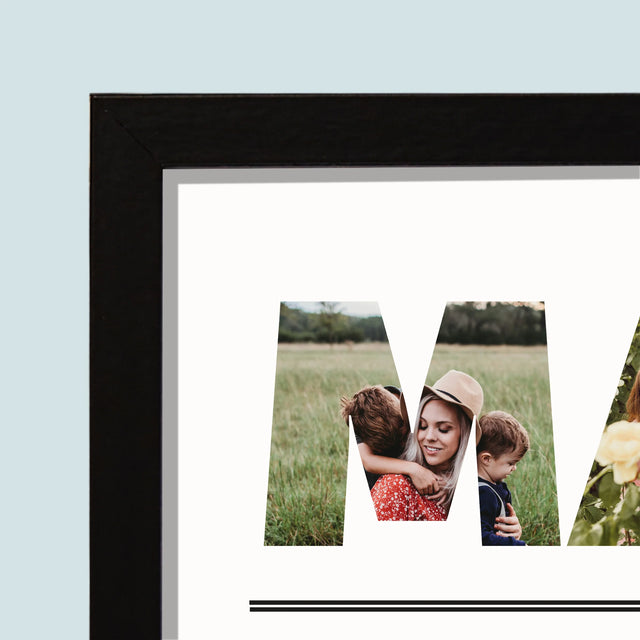 Cuvânt Din Fotografii: Mamă Din Fotografiile Tale - Imprimare Cu Ramă 20X40 (Horizontală)