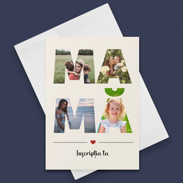 Cuvânt Din Fotografii: Mamă Din Fotografiile Tale - Card Cu Felicitări