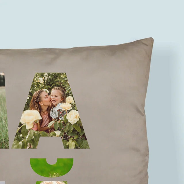 Cuvânt Din Fotografii: Mamă Din Fotografiile Tale - Pernă (Cu Fotografie)