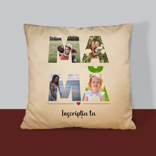 Cuvânt Din Fotografii: Mamă Din Fotografiile Tale - Pernă (Cu Fotografie)