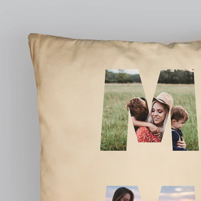 Cuvânt Din Fotografii: Mamă Din Fotografiile Tale - Pernă (Cu Fotografie)