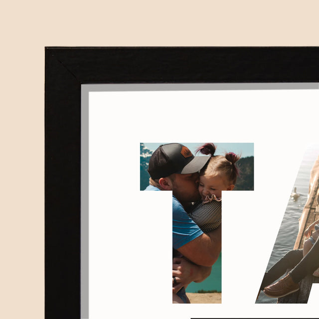 Cuvânt Din Fotografii: Tată Din Fotografiile Tale - Imprimare Cu Ramă 20X40 (Horizontală)