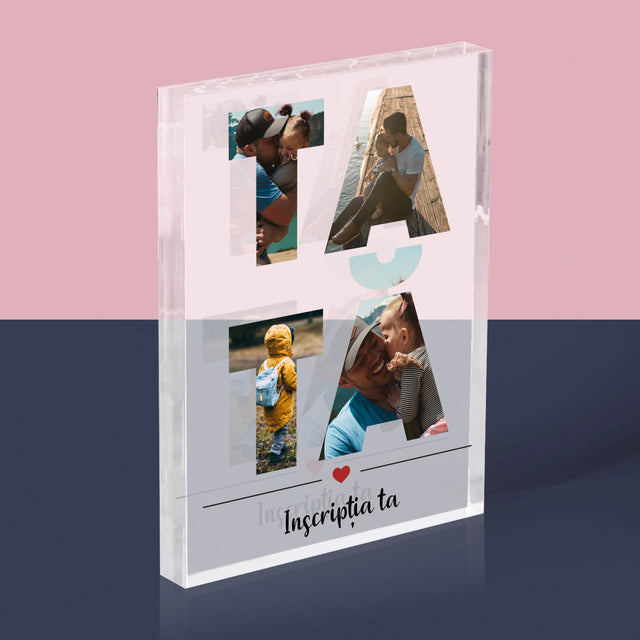 Cuvânt Din Fotografii: Tată Din Fotografiile Tale - Bloc Acrilic