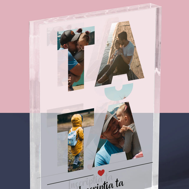 Cuvânt Din Fotografii: Tată Din Fotografiile Tale - Bloc Acrilic