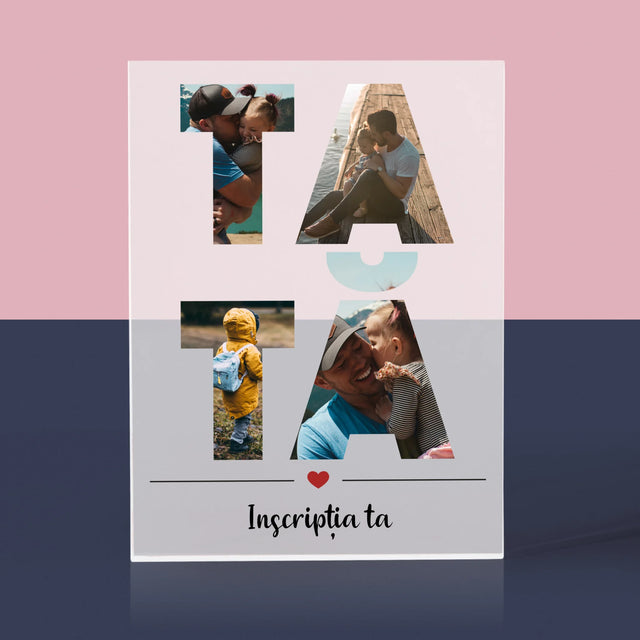 Cuvânt Din Fotografii: Tată Din Fotografiile Tale - Bloc Acrilic