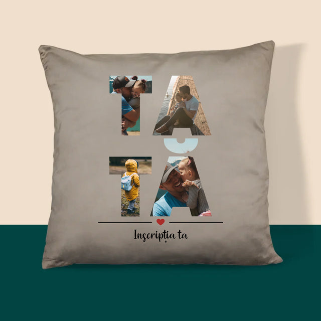 Cuvânt Din Fotografii: Tată Din Fotografiile Tale - Pernă (Cu Fotografie)