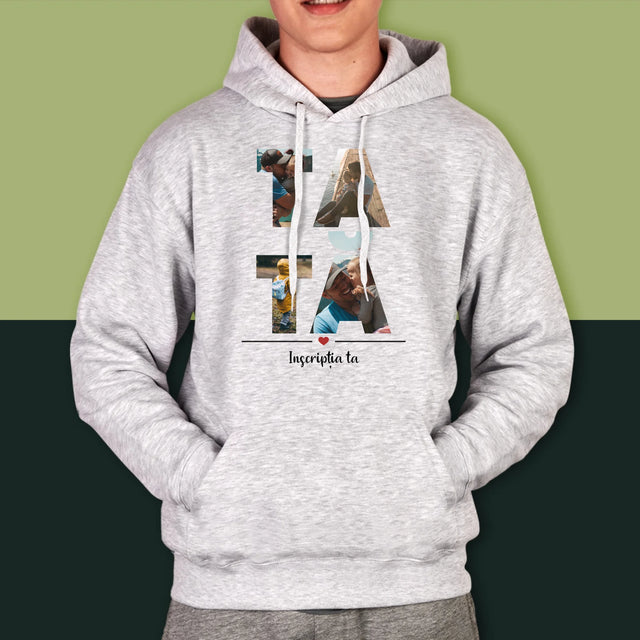 Cuvânt Din Fotografii: Tată Din Fotografiile Tale - Hanorac Cu Glugă Pentru Bărbați