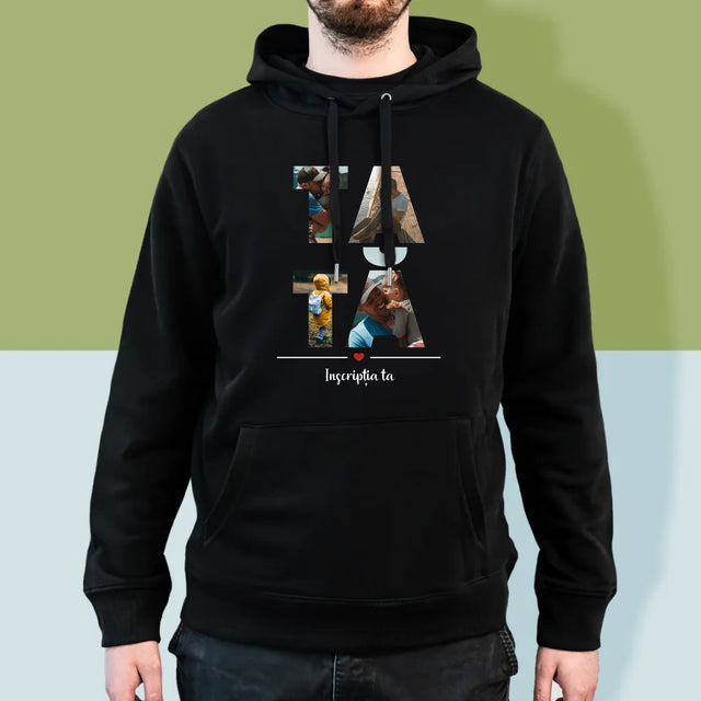 Cuvânt Din Fotografii: Tată Din Fotografiile Tale - Hanorac Cu Glugă Pentru Bărbați