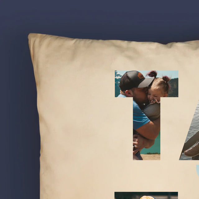 Cuvânt Din Fotografii: Tată Din Fotografiile Tale - Pernă (Cu Fotografie)