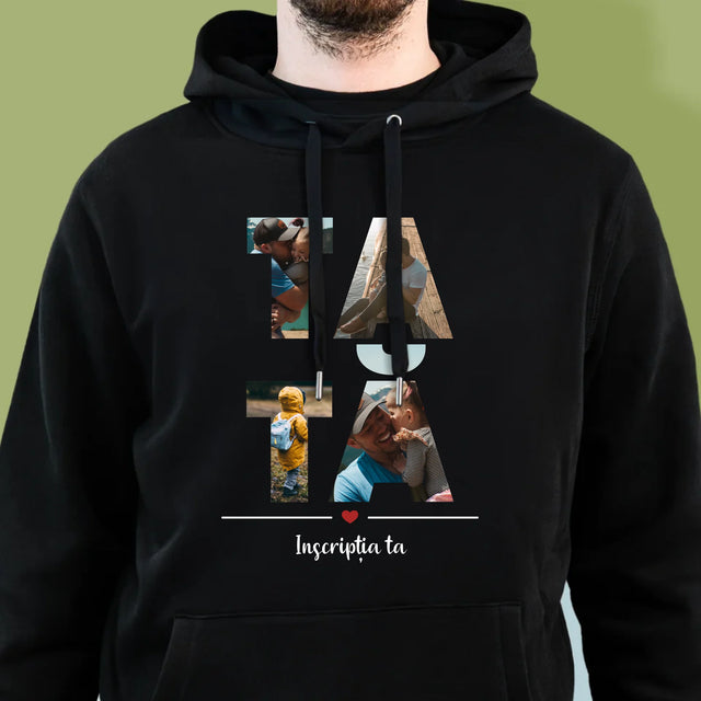 Cuvânt Din Fotografii: Tată Din Fotografiile Tale - Hanorac Cu Glugă Pentru Bărbați