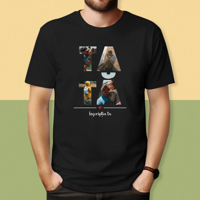 Cuvânt Din Fotografii: Tată Din Fotografiile Tale - Tricou Pentru Bărbați