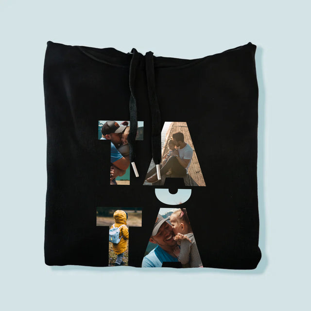 Cuvânt Din Fotografii: Tată Din Fotografiile Tale - Hanorac Cu Glugă Pentru Bărbați