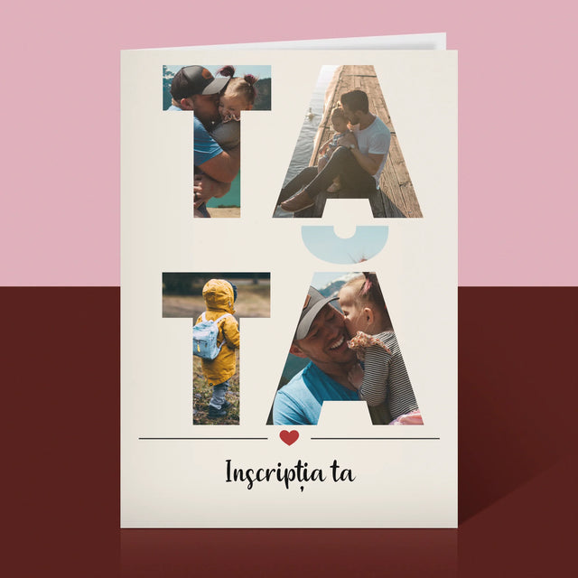 Cuvânt Din Fotografii: Tată Din Fotografiile Tale - Card Cu Felicitări