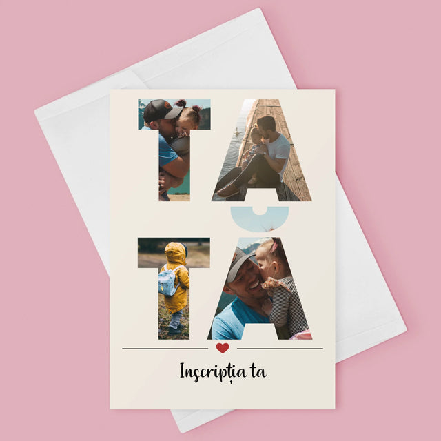Cuvânt Din Fotografii: Tată Din Fotografiile Tale - Card Cu Felicitări