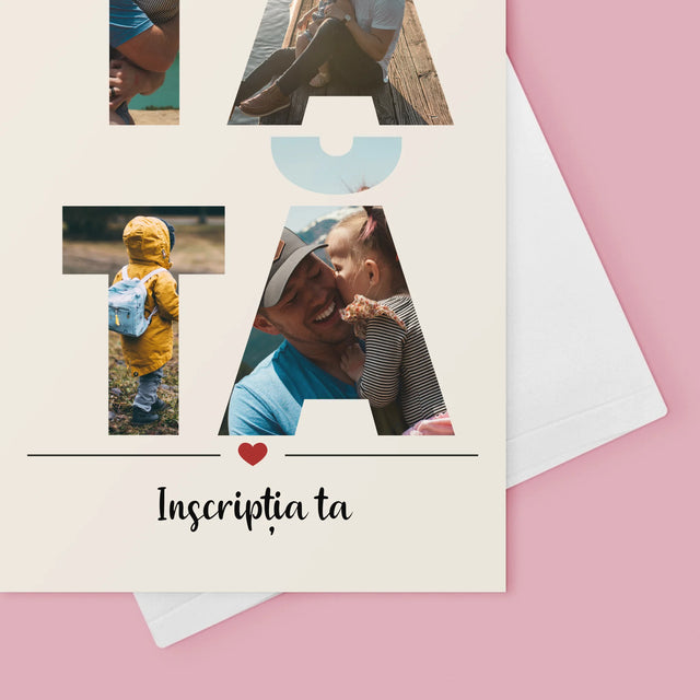 Cuvânt Din Fotografii: Tată Din Fotografiile Tale - Card Cu Felicitări