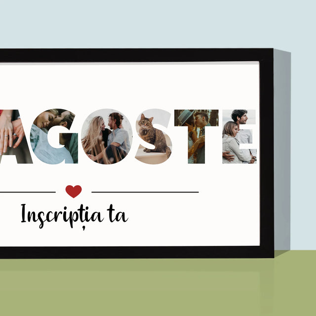 Cuvânt Din Fotografii: Dragoste Din Fotografiile Tale - Imprimare Cu Ramă 20X40 (Horizontală)