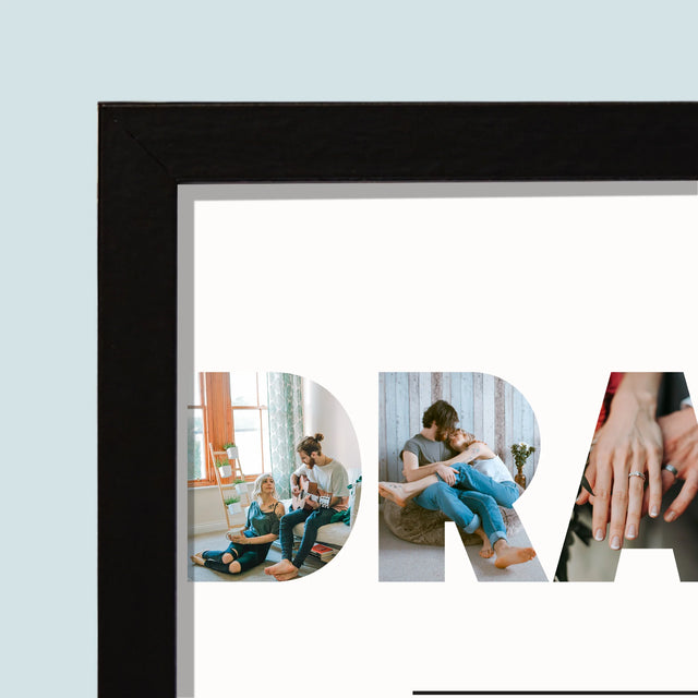 Cuvânt Din Fotografii: Dragoste Din Fotografiile Tale - Imprimare Cu Ramă 20X40 (Horizontală)