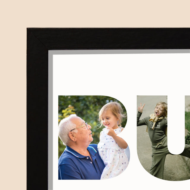 Cuvânt Din Fotografii: Bunic Din Fotografiile Tale - Imprimare Cu Ramă 20X40 (Horizontală)