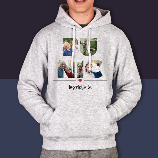 Cuvânt Din Fotografii: Bunic Din Fotografiile Tale - Hanorac Cu Glugă Pentru Bărbați