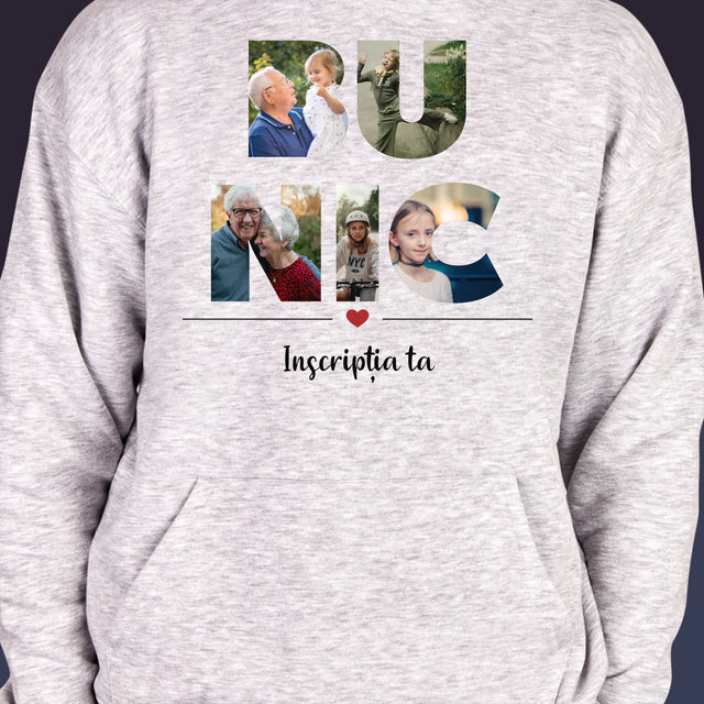 Cuvânt Din Fotografii: Bunic Din Fotografiile Tale - Hanorac Cu Glugă Pentru Bărbați