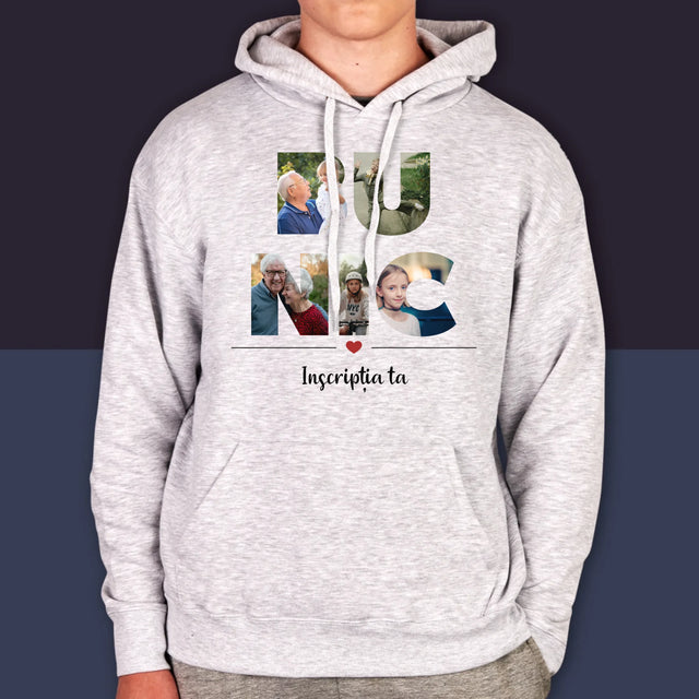 Cuvânt Din Fotografii: Bunic Din Fotografiile Tale - Hanorac Cu Glugă Pentru Bărbați