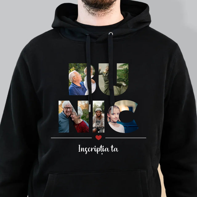 Cuvânt Din Fotografii: Bunic Din Fotografiile Tale - Hanorac Cu Glugă Pentru Bărbați