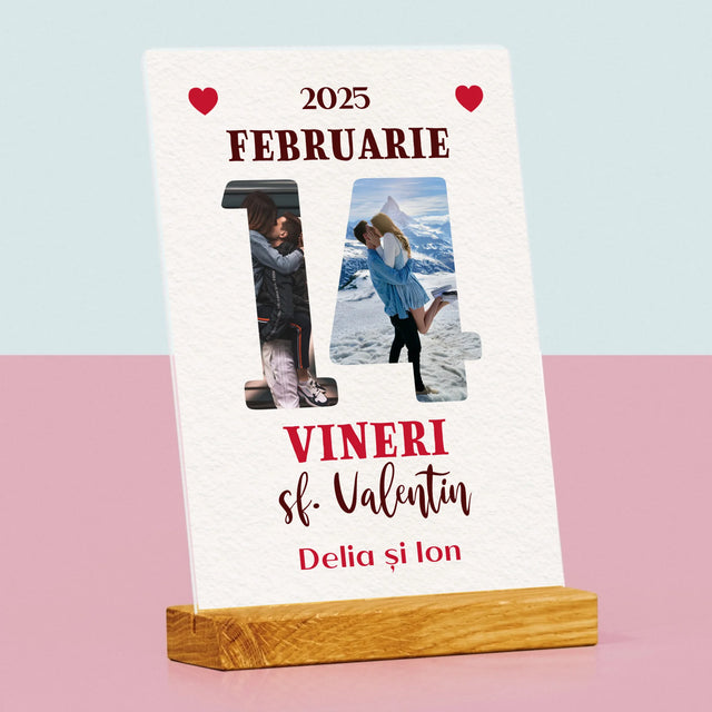 Cuvânt Din Fotografii: Sf. Valentin Pagină Din Calendar - Imprimare Pe Sticlă Acrilică (Verticală)