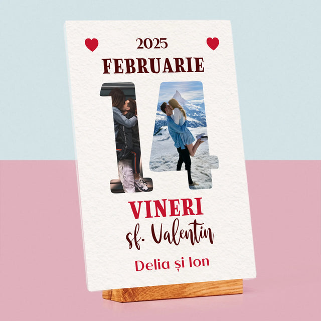 Cuvânt Din Fotografii: Sf. Valentin Pagină Din Calendar - Imprimare Pe Sticlă Acrilică (Verticală)