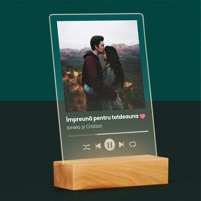 Fotografie Si Semnătură: Spotify Cu Fotografia Ta - Imprimare Pe Sticlă Acrilică (Verticală)