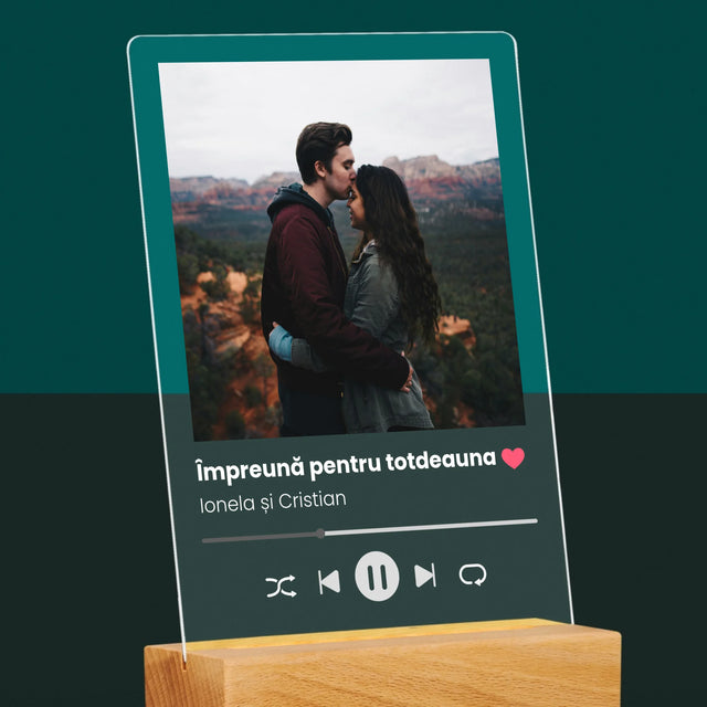 Fotografie Si Semnătură: Spotify Cu Fotografia Ta - Imprimare Pe Sticlă Acrilică (Verticală)