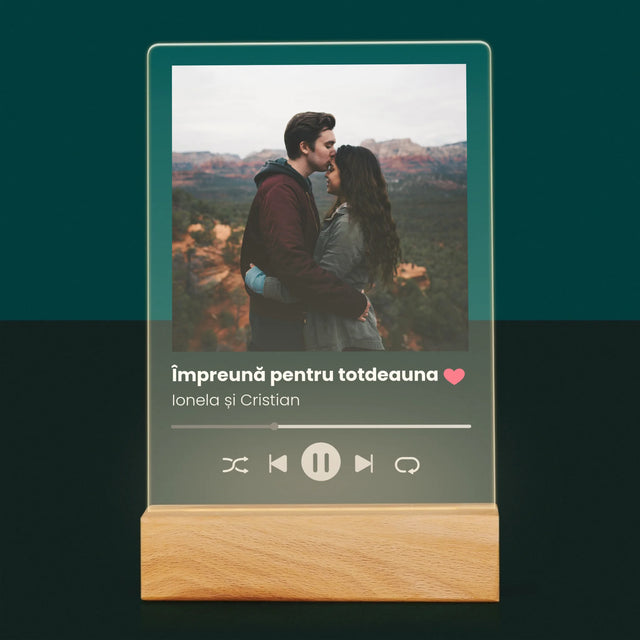 Fotografie Si Semnătură: Spotify Cu Fotografia Ta - Imprimare Pe Sticlă Acrilică (Verticală)