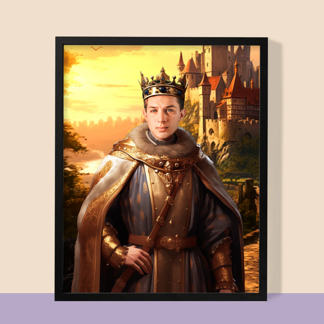 Portret Regal: Rege În Grădini - Imprimare Cu Ramă 30X40 (Verticală)