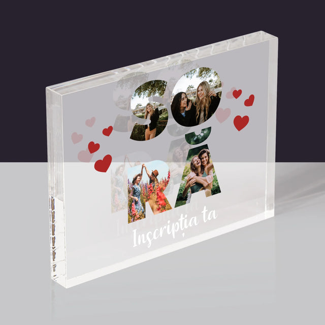 Cuvânt Din Fotografii: Soră Din Fotografiile Tale - Bloc Acrilic