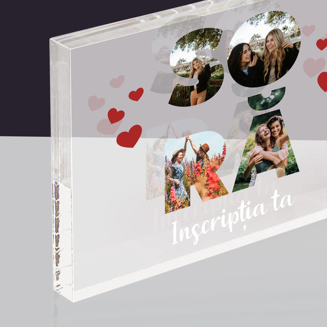 Cuvânt Din Fotografii: Soră Din Fotografiile Tale - Bloc Acrilic