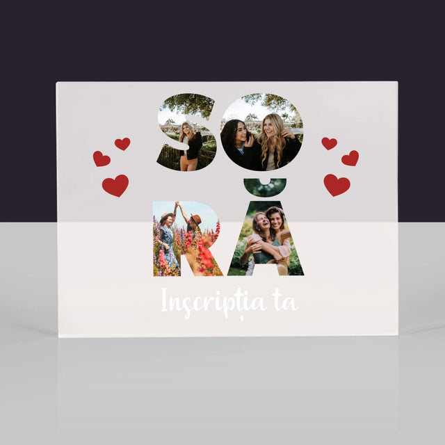 Cuvânt Din Fotografii: Soră Din Fotografiile Tale - Bloc Acrilic