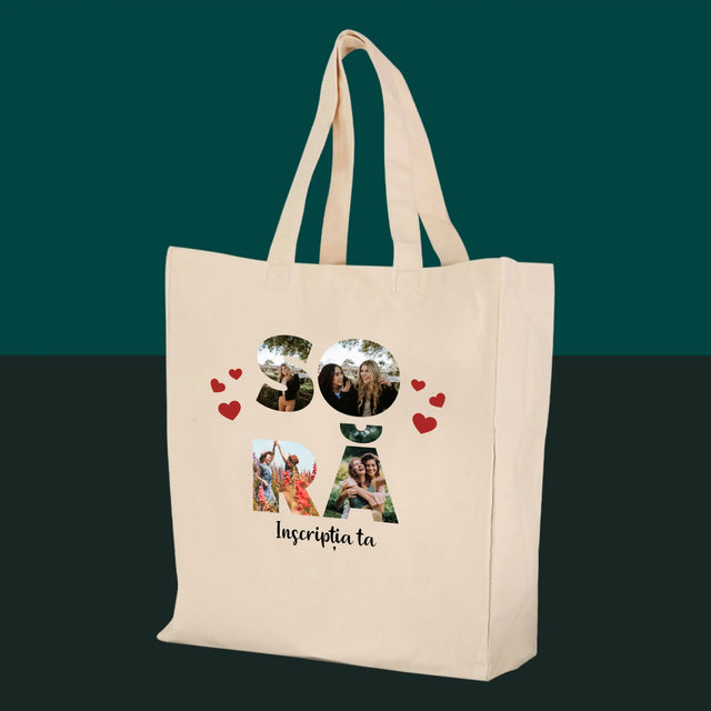 Cuvânt Din Fotografii: Soră Din Fotografiile Tale - Sacoșă De Pânză