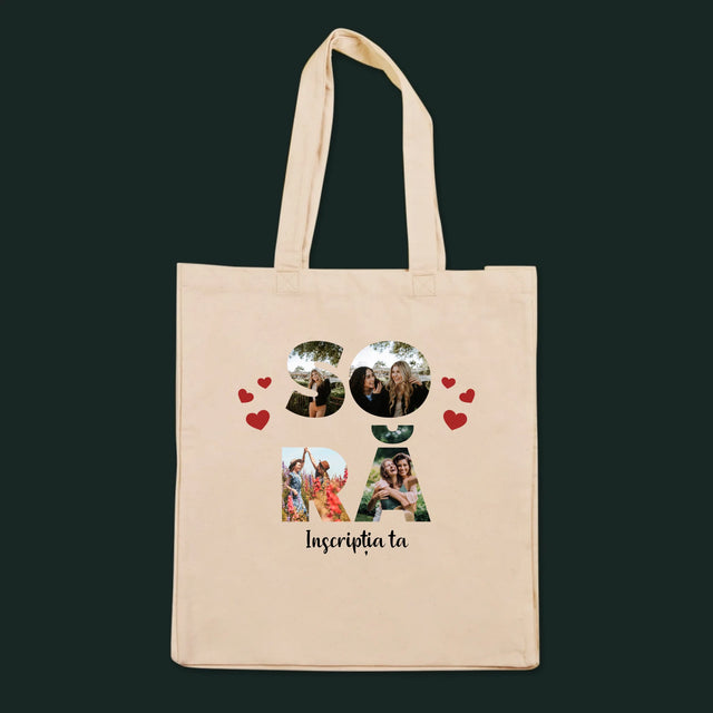 Cuvânt Din Fotografii: Soră Din Fotografiile Tale - Sacoșă De Pânză