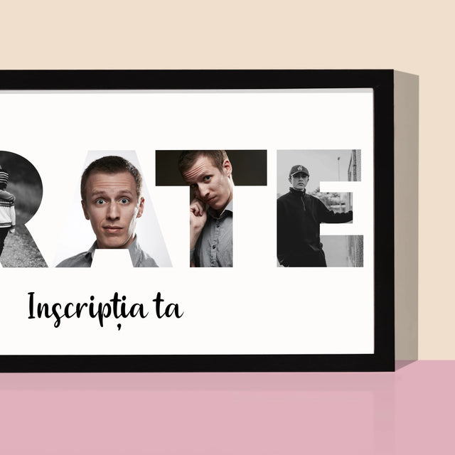 Cuvânt Din Fotografii: Frate Din Fotografiile Tale - Imprimare Cu Ramă 20X40 (Horizontală)