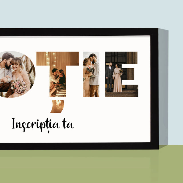 Cuvânt Din Fotografii: Soție Din Fotografiile Tale - Imprimare Cu Ramă 20X40 (Horizontală)
