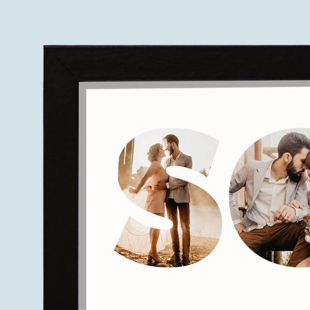 Cuvânt Din Fotografii: Soție Din Fotografiile Tale - Imprimare Cu Ramă 20X40 (Horizontală)