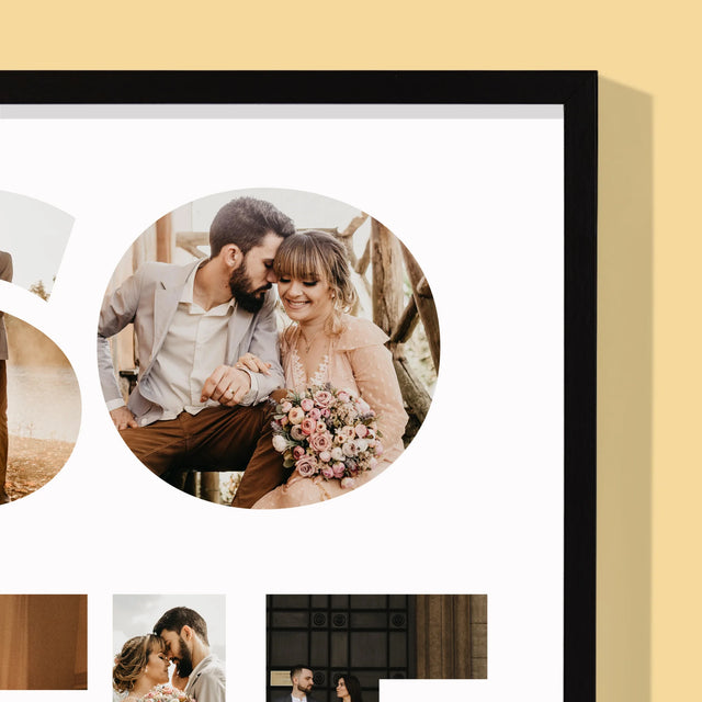 Cuvânt Din Fotografii: Soție Din Fotografiile Tale - Imprimare Cu Ramă 30X40 (Verticală)